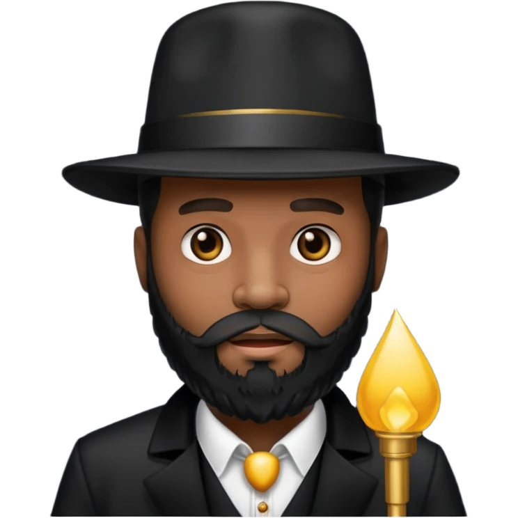 A black pimp with a full beard emoji