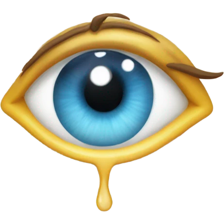 Eye crying but happyb emoji