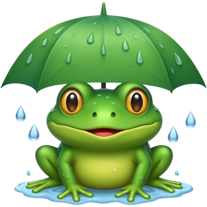 Une grenouille sous la pluie emoji