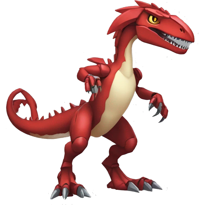  Edgy Red Digimon-Fakemon-Velociraptor-Dragon-Mecha full body emoji