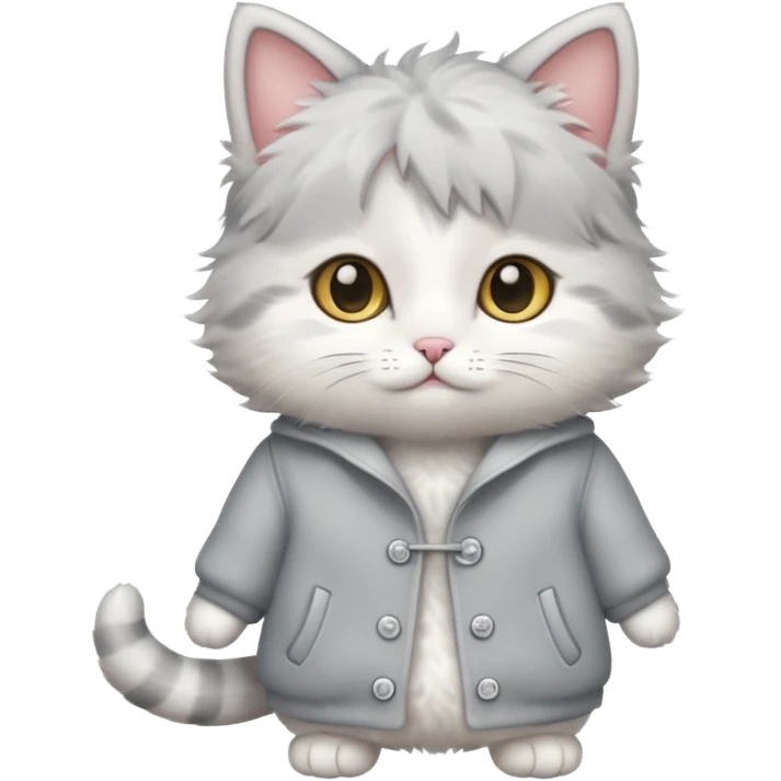 cute baby cat with a outfit emoji