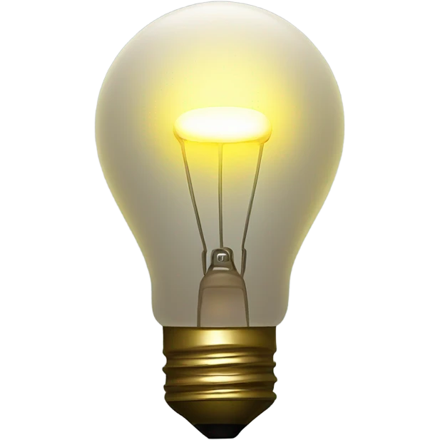 A minimalist glowing light bulb.
 emoji