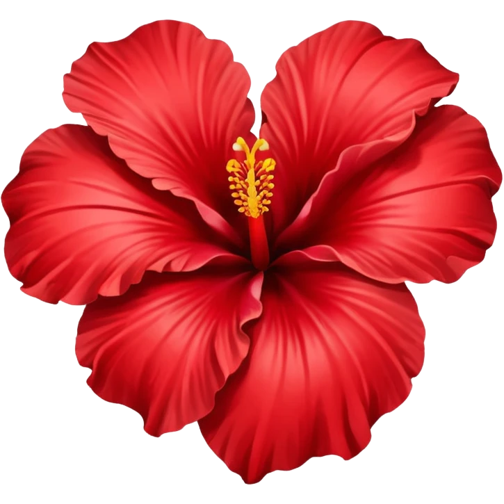 A hibiscus flower but in the shape of a heart emoji