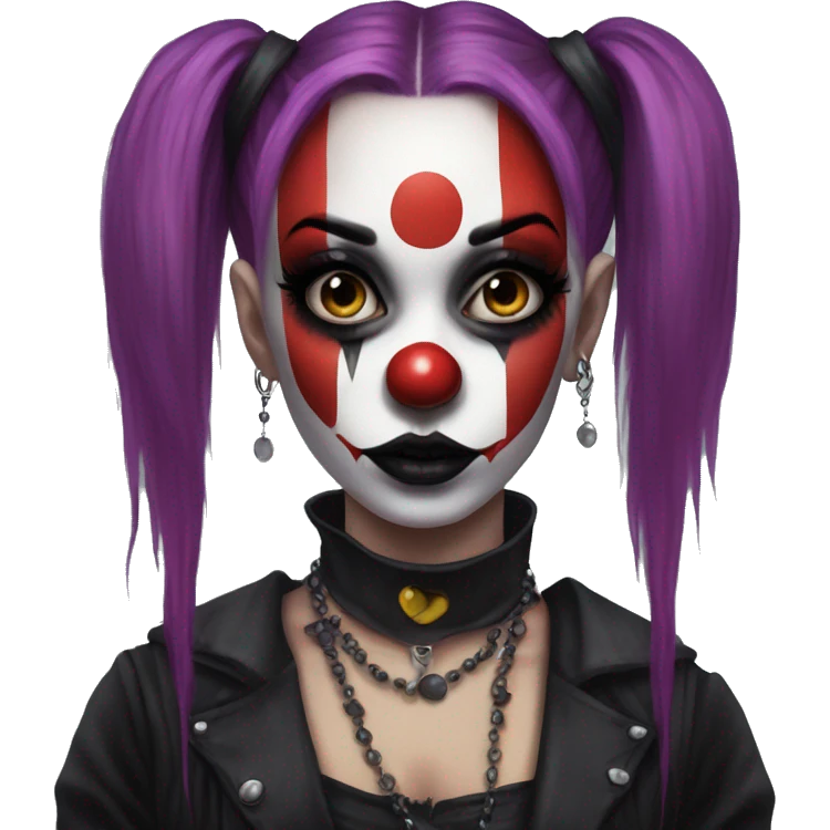 Gothgirl with piercings clown emoji