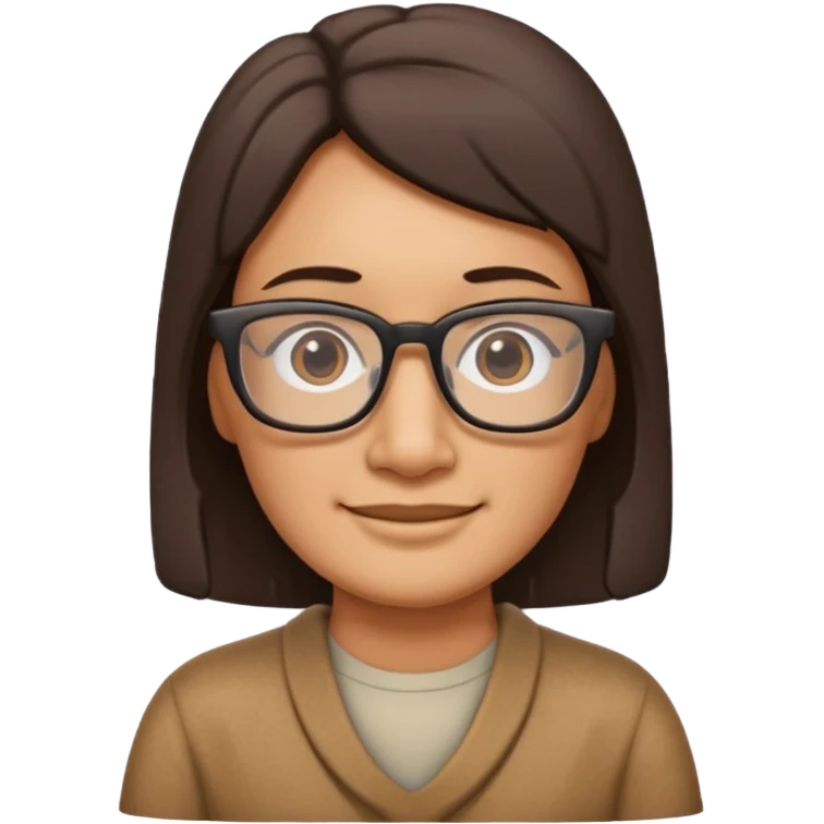 Un moai tranquilo con unos lentes y una sonrisa simple sin mostrar los dientes emoji