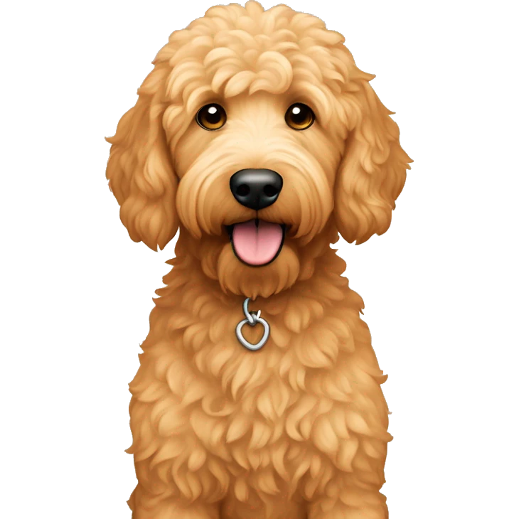 Apricot colored Golden doodle  emoji