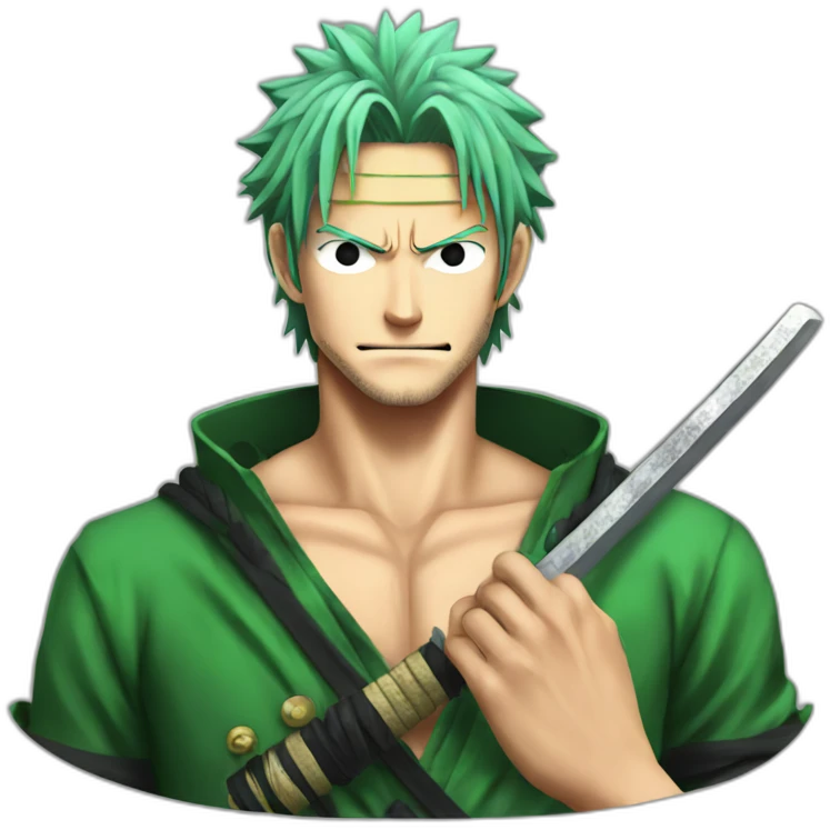 zoro from one piece with katana emoji
