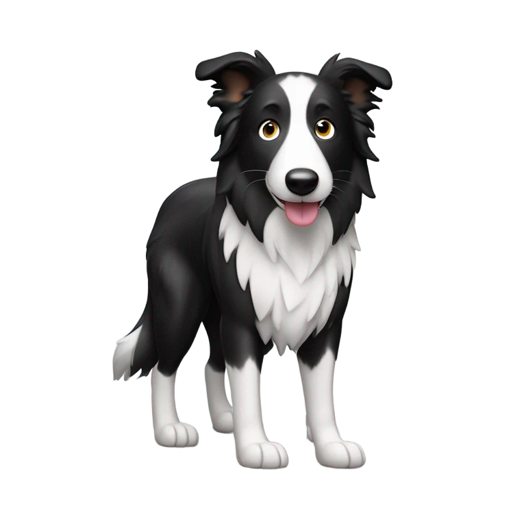 perro bordercoli negro y blanco  emoji
