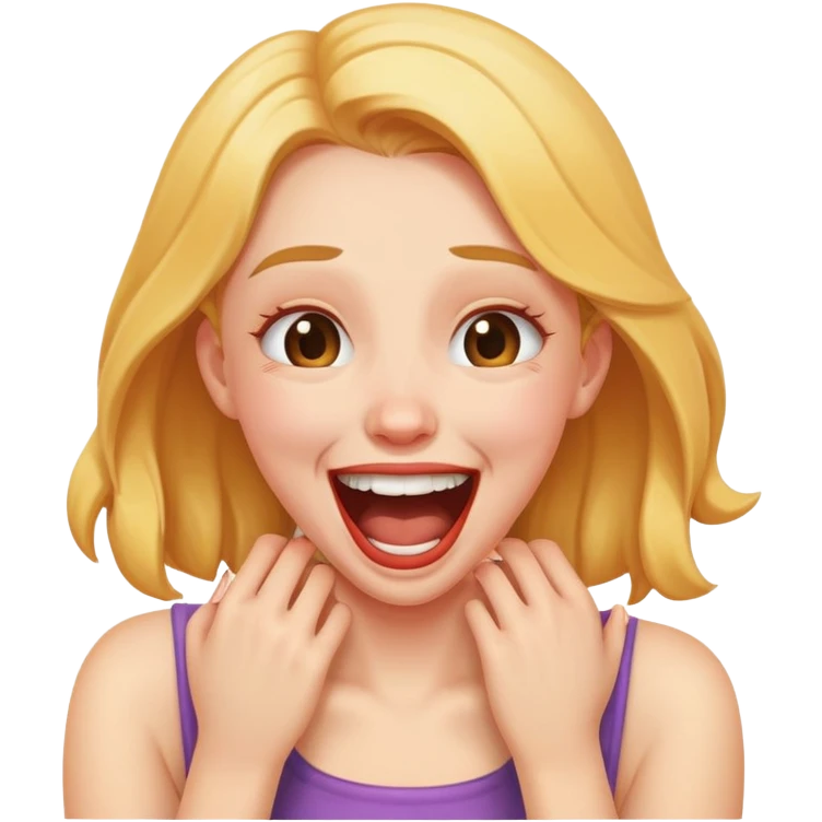 Girl choking herself laughing  emoji