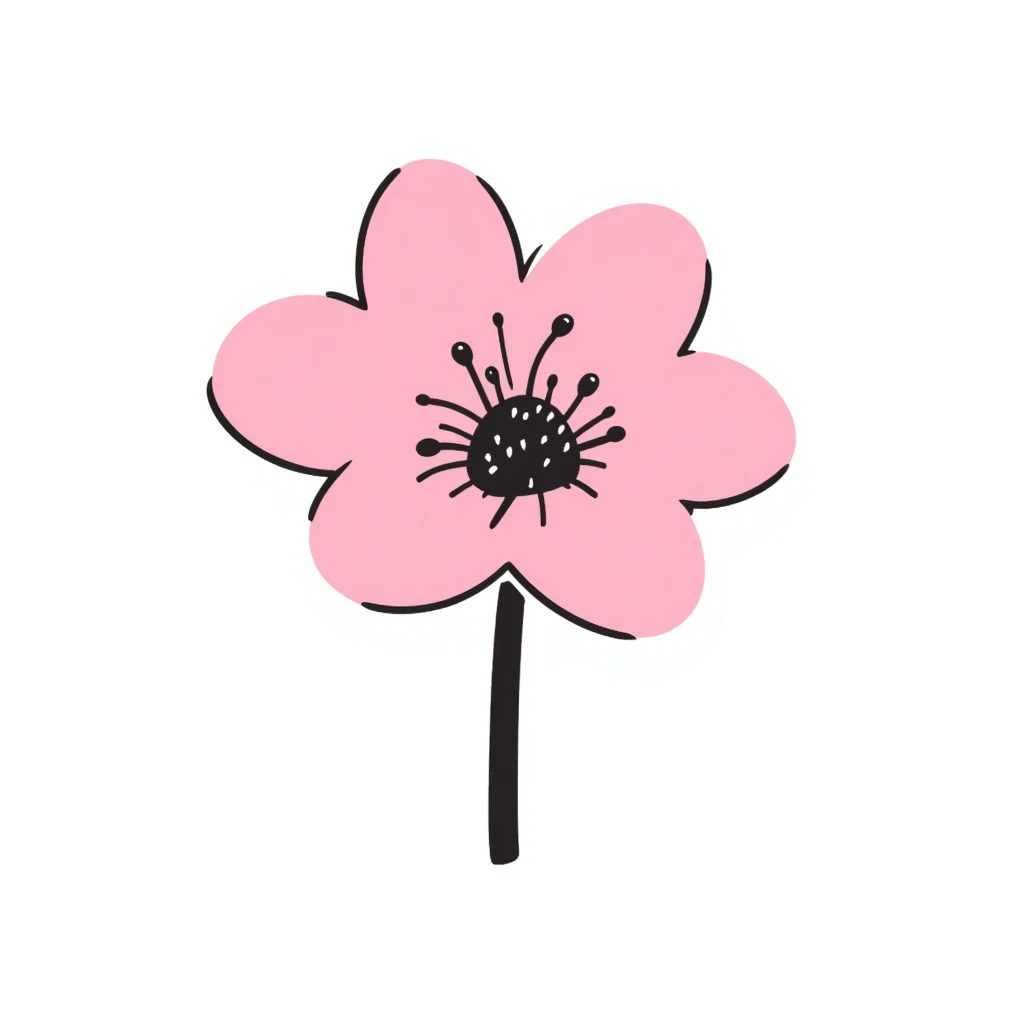 unrealistic pink flower emoji