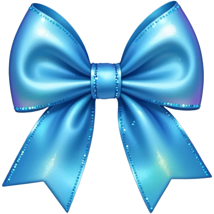 Sparkly bow blue emoji