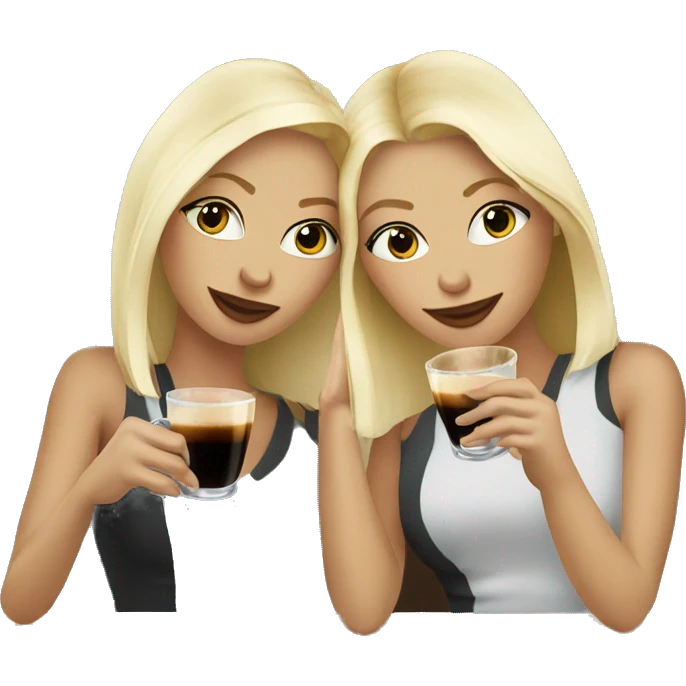 Two blonde girls drinking espresso martinis emoji