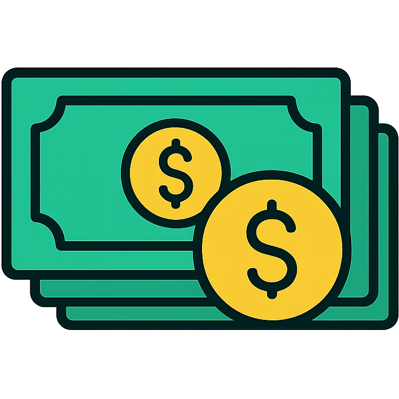 money, simple icon, clear lines, minimalistic emoji
