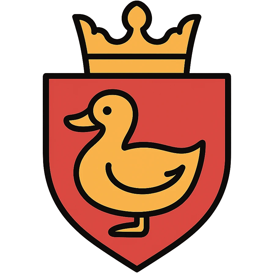 logo de Duc, blason stylisé avec couronne emoji