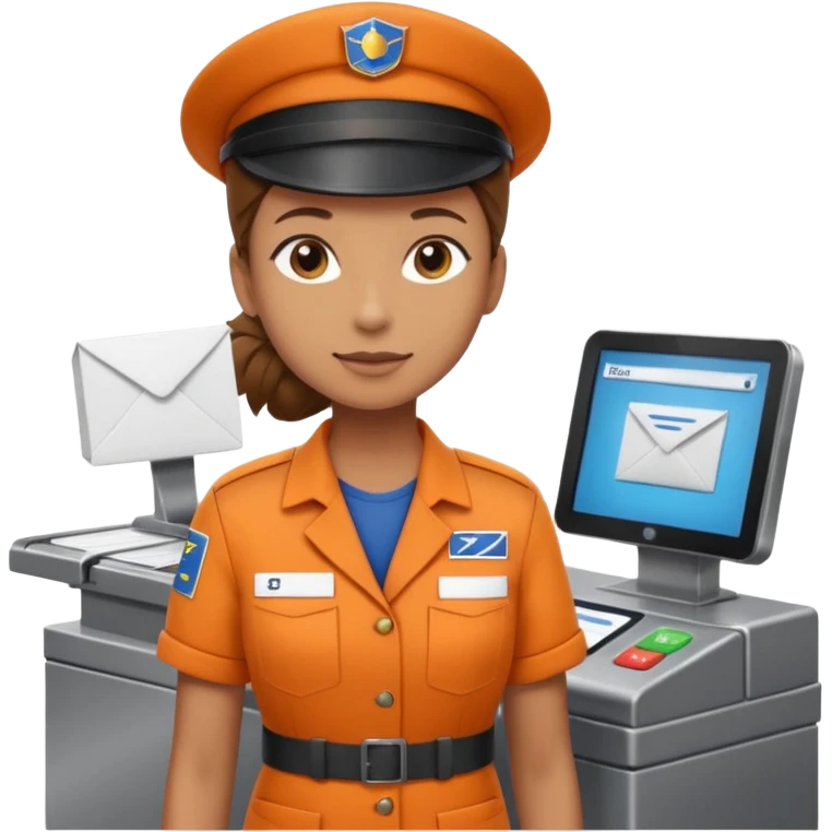 sorting clerk at conveyor  in postal crew emoji