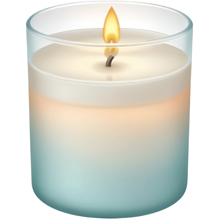 White scented candle in frosted glass, pastel pink background emoji