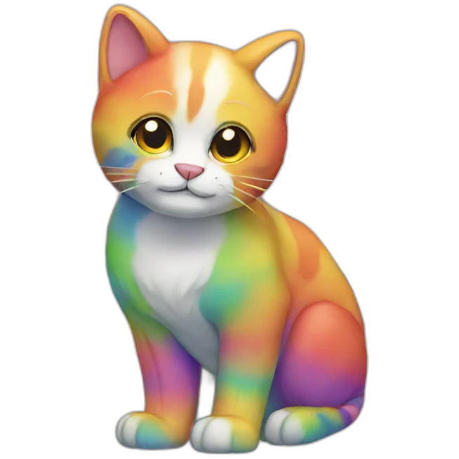 big rainbow cat emoji