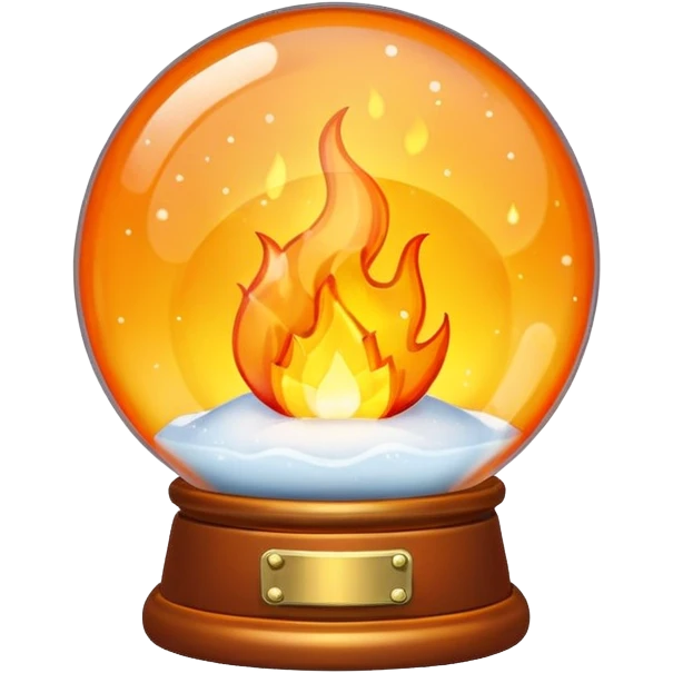 Can you make a snow globe emoji with a flame in it emoji