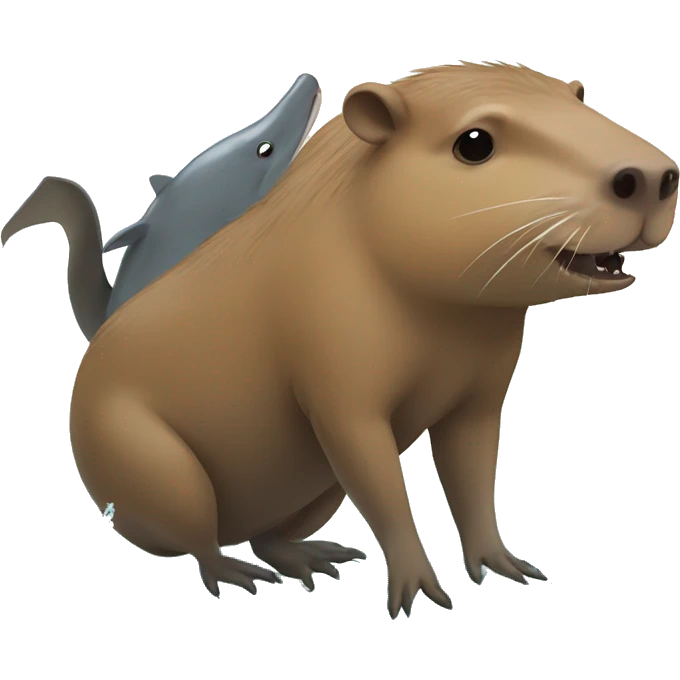 capybara with shark emoji