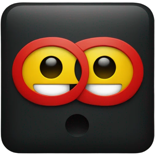 a black and red rectangle with a medium-sized yellow circle in the middle emoji