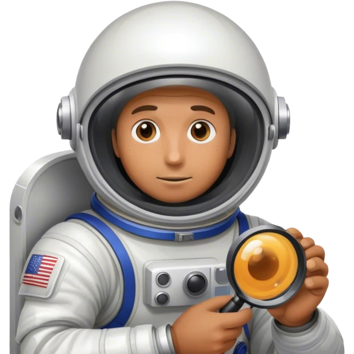 Man looking into the black hole with magnifying glass. emoji
