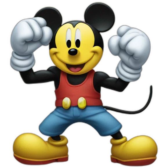Mickey mouse fighting spongebob emoji