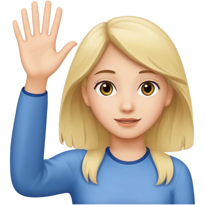 teenager profile waving goodbye emoji