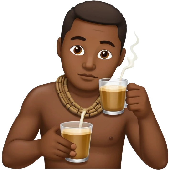 Tongan Man drinking kava  emoji