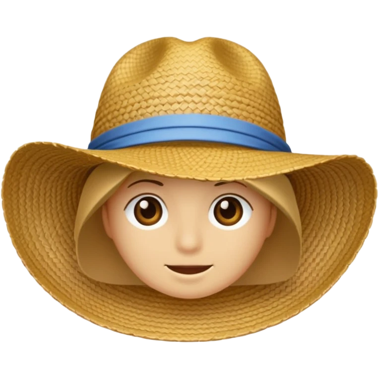 کلاه حصیری ساده emoji