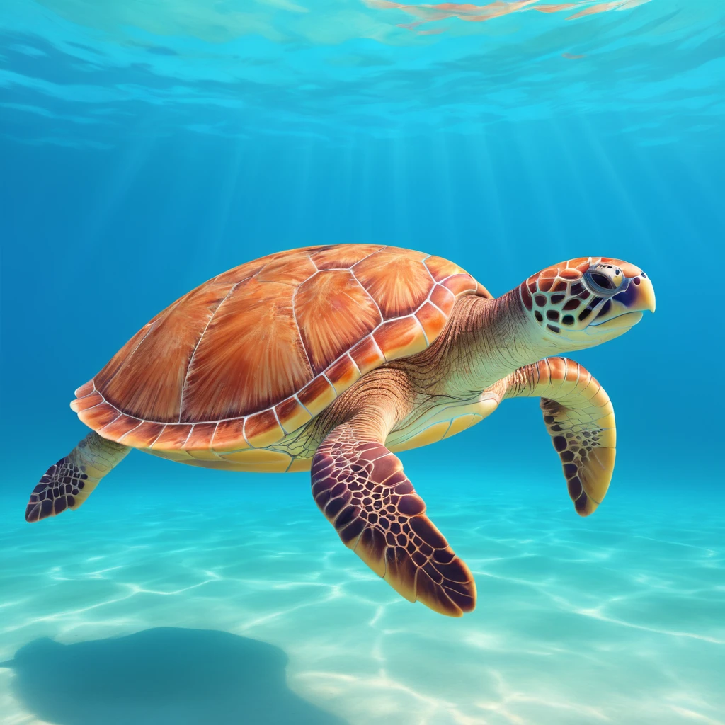 sea turtle in beautiful clear turquoise caribbean sea underwater emoji