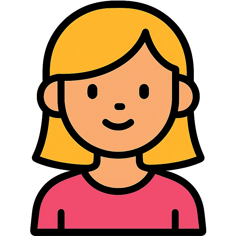 teen girl icon, simple and bold, modern outlined icon style emoji