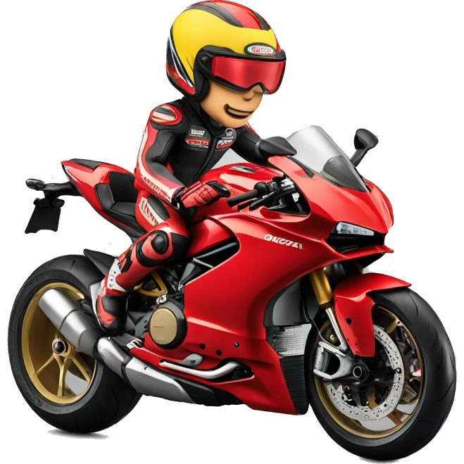 muscular biker on Ducati Corse emoji