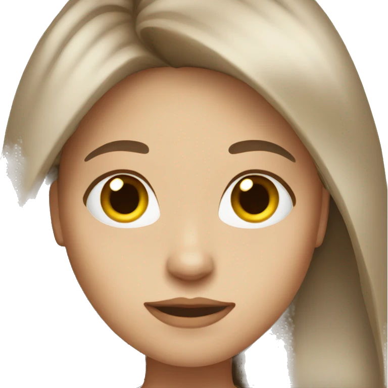 Girl white,long brown hair emoji