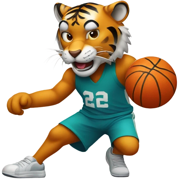 Tiger playing basketball emoji