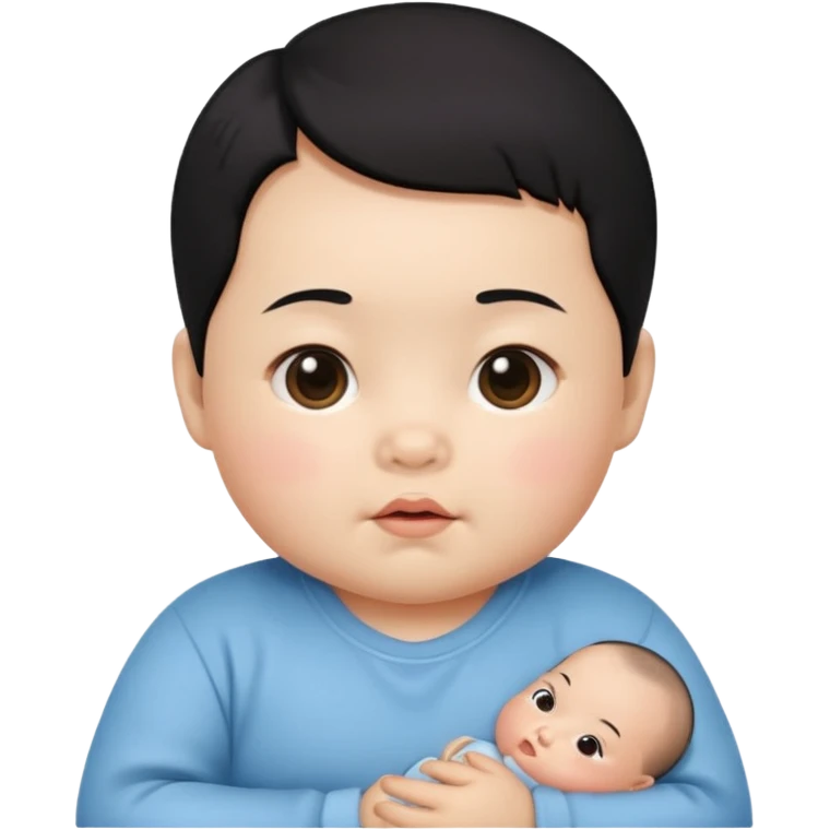 korean black hair baby infant emoji