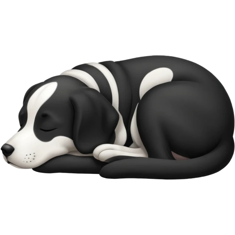 Dog blac and white sleep emoji