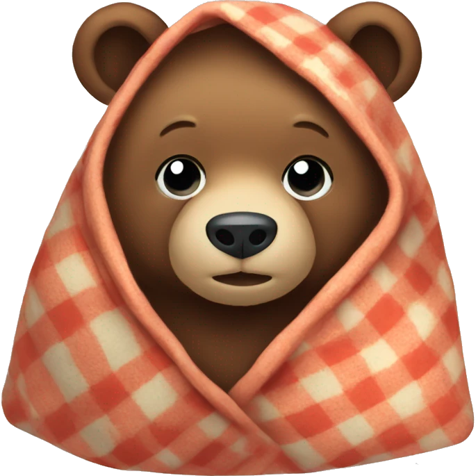 bear cozy in blanket emoji