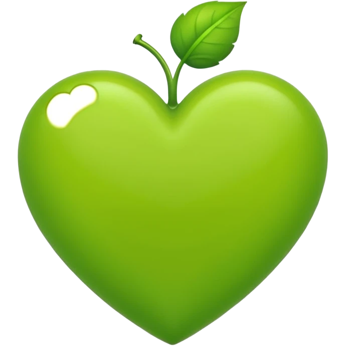Un corazón de color verde lima sin ninguna decoración y no agregues caras  emoji