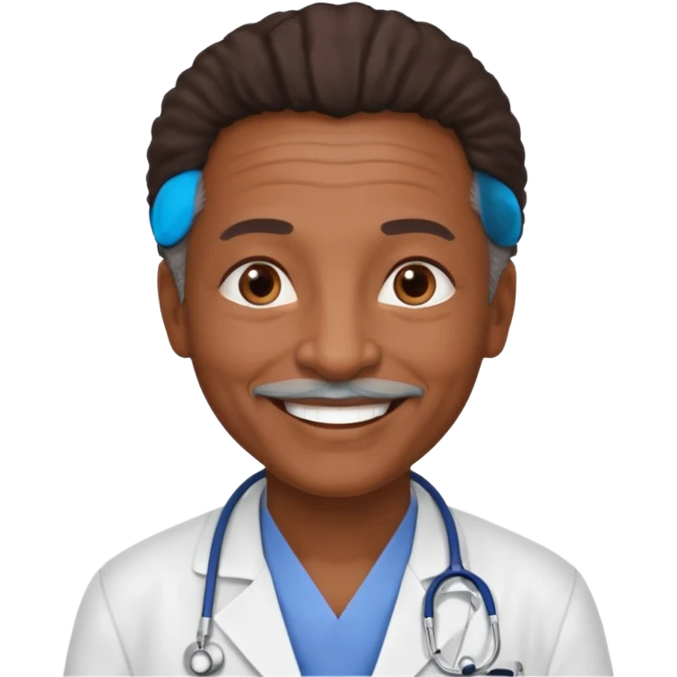 aftican american doctor emoji a bit older emoji