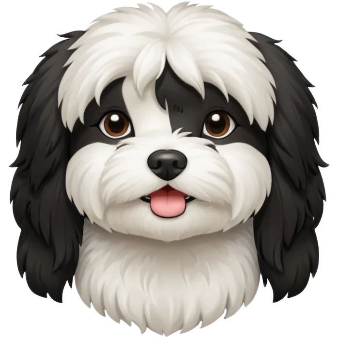 havanese female dog black and white emoji