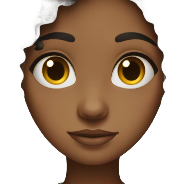 Darkish brown girl with black long curly hair  emoji