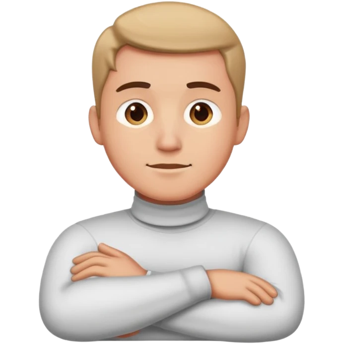 man crossing arms around neck  emoji