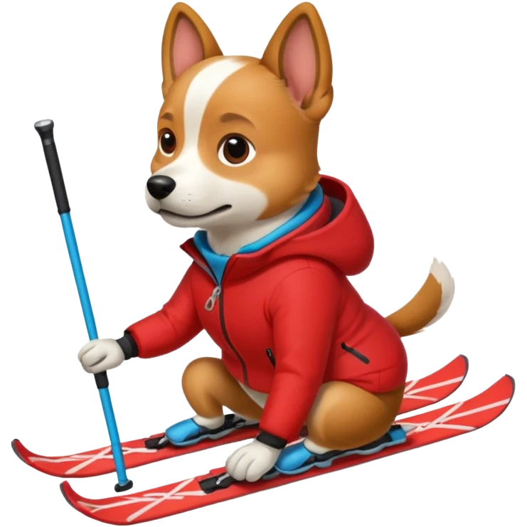 skiing dog emoji