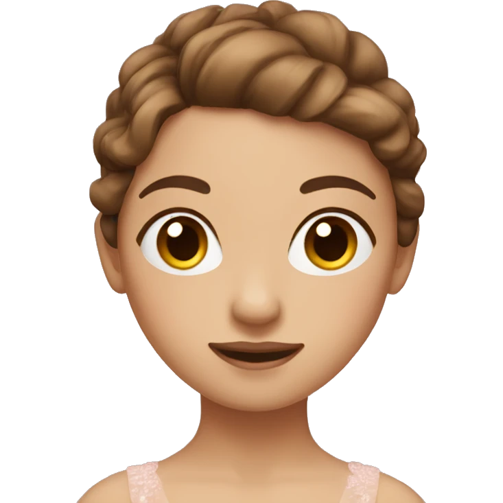 Ballerina with brown hair emoji
