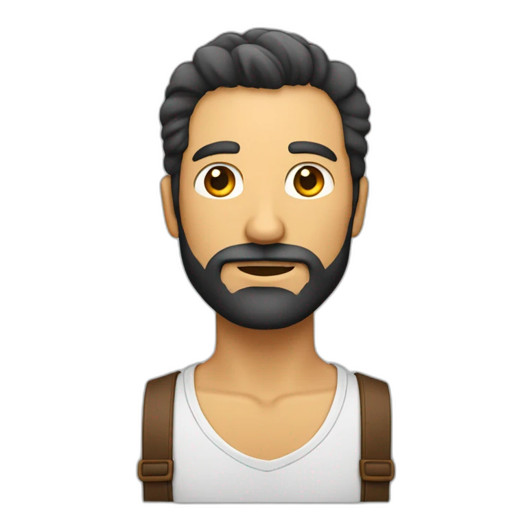 Hombre con barba y calvo muy atractivo emoji