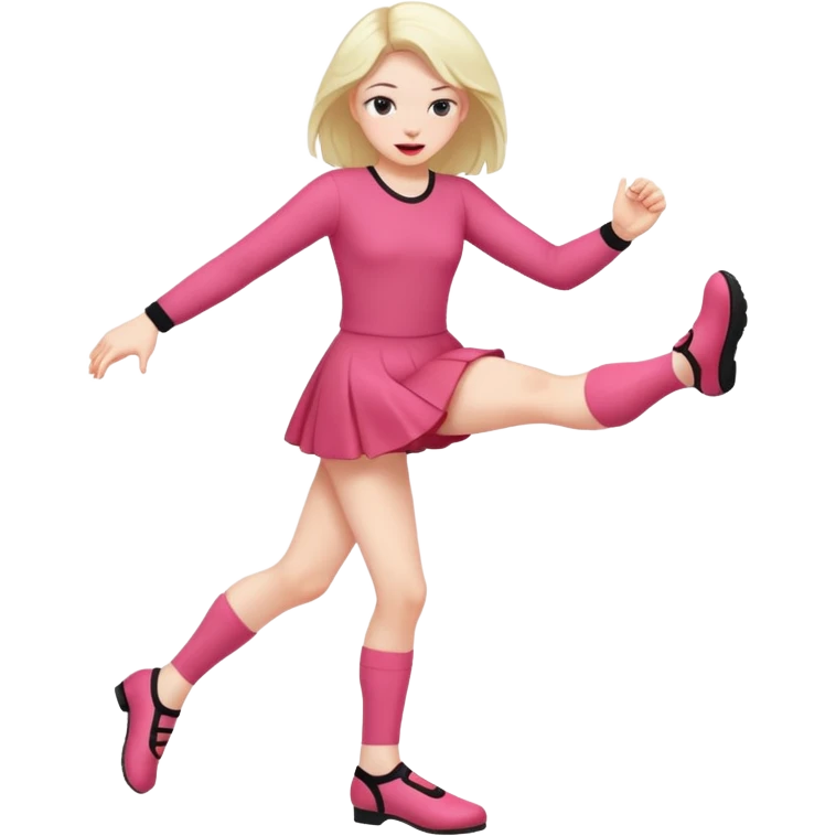 girl kicking her feet and blushing emoji