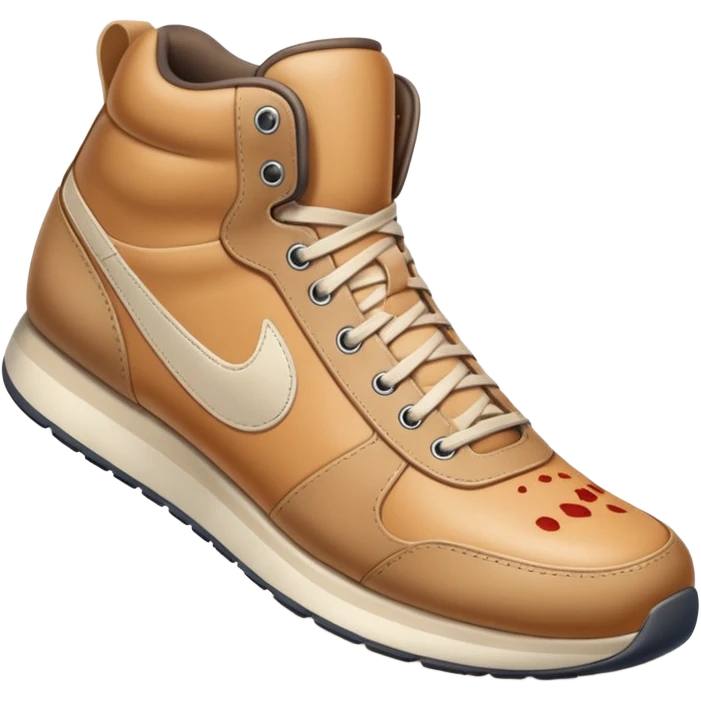  a foot wearing a sneaker pressing on the ground, leaving a visible shoe print beneath. Rounded, glossy, smooth, soft shadows, white background.


 emoji