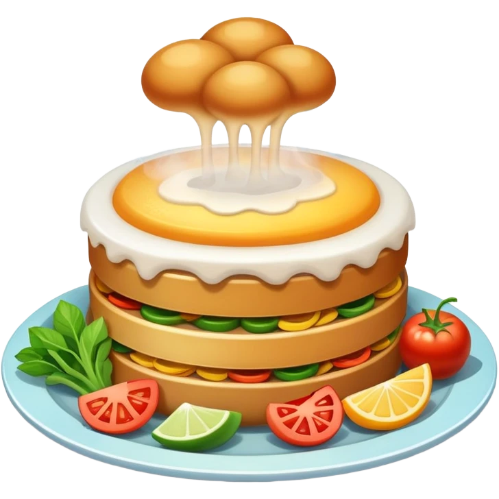 delicious food plate with steam emoji