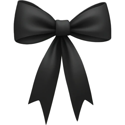 bow black with star in the middle emoji