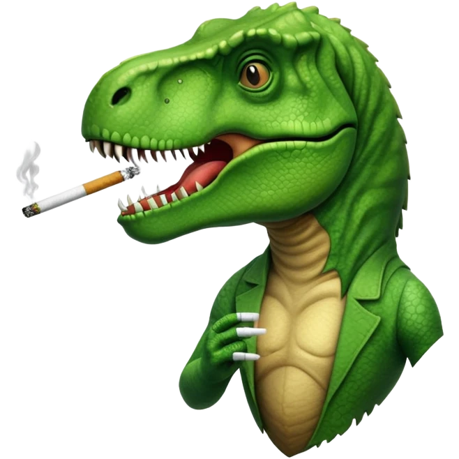 T. rex smoking  emoji